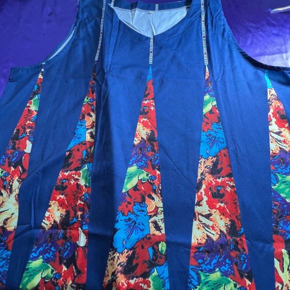 NWOT 📌 Colorful unusually Design  Maxi A-Line Sleeveless Dress - Picture 10 of 14